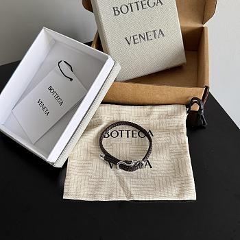 Kitlife Bottega Veneta Woven Dark Brown Leather Bracelet 23cm