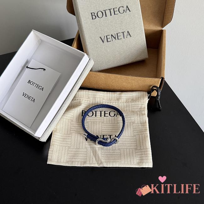 Kitlife Bottega Veneta Woven Blue Leather Bracelet 23cm - 1
