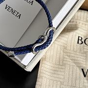 Kitlife Bottega Veneta Woven Blue Leather Bracelet 23cm - 3