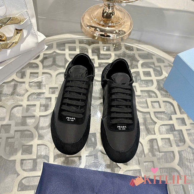 Kitlife Prada Collapse Re-Nylon and Suede Sneakers Black - 1