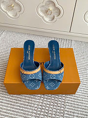 Kitlife Louis Vuitton x TM 6AM Heel Sandals Blue Denim - 1
