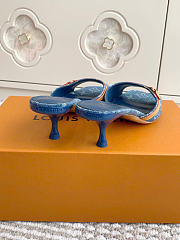 Kitlife Louis Vuitton x TM 6AM Heel Sandals Blue Denim - 5