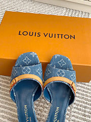 Kitlife Louis Vuitton x TM 6AM Heel Sandals Blue Denim - 2