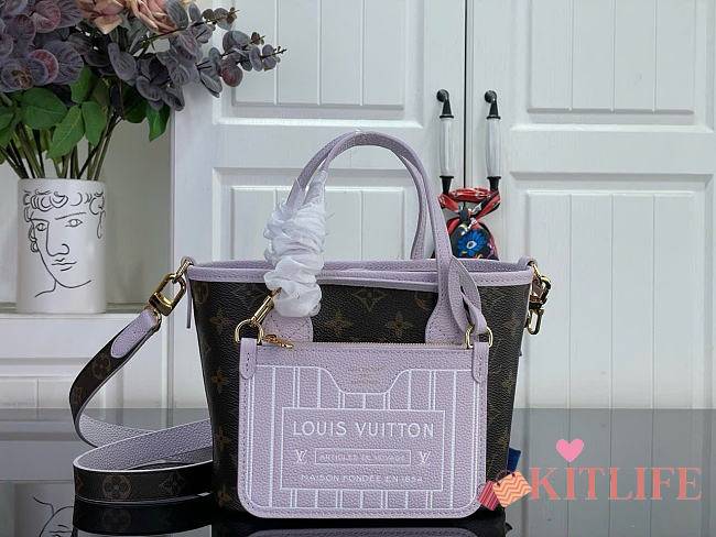 Kitlife Louis Vuitton Neverfull Inside Out BB Purple M25656 26.5x16.5x11cm - 1