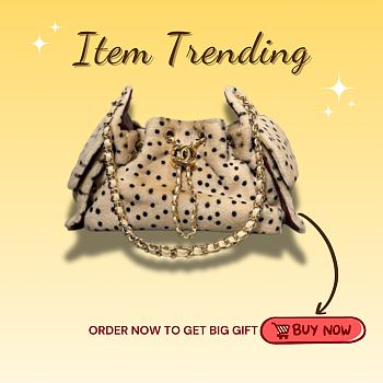 Kitlife Chanel 25C Drawstring Mini Handbag Beige Sheepskin & Gold-plated Metal  AS5631 20x22x12.5cm  