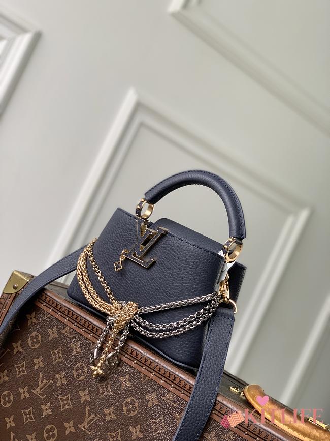 Kitlife Louis Vuitton Capucines Mini Bag Blue Navy M28203 21x14x8cm  - 1