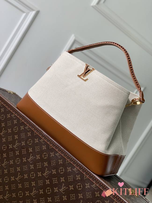 Kitlife Louis Vuitton Capucines Weekender Large Bag Beige & Brown M28439 43.5x15.5x16cm - 1