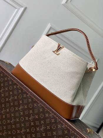 Kitlife Louis Vuitton Capucines Weekender Large Bag Beige & Brown M28439 43.5x15.5x16cm