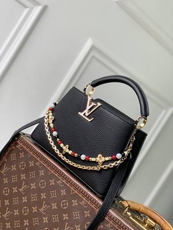 Kitlife Louis Vuitton Capucines East West Small Bag Black M29443 29x18x9cm