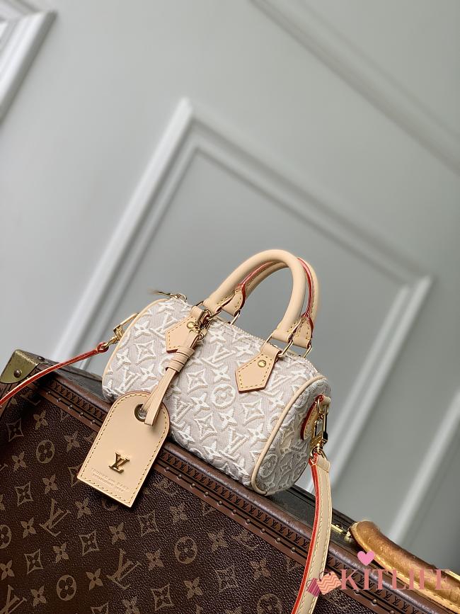 Kitlife Louis Vuitton Nano Speedy Bag Beige M28502 16x10x7.5cm - 1