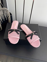 Kitlife Chanel Bow-tie Mesh Mules Pink - 2