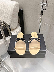 Kitlife Chanel Bow-tie Mesh Mules Beige - 1