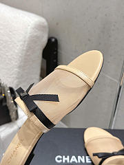 Kitlife Chanel Bow-tie Mesh Mules Beige - 5