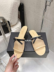Kitlife Chanel Bow-tie Mesh Mules Beige - 3