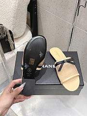 Kitlife Chanel Bow-tie Mesh Mules Beige - 2
