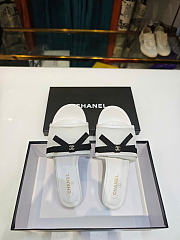Kitlife Chanel Bow-tie Mesh Mules White - 5