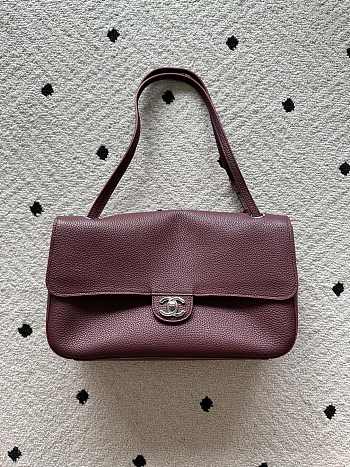 Kitlife Chanel Maxi Flap Bag Burgundy Silver Hardware AS6231 32x19x10cm