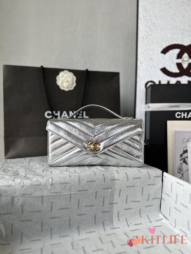 Kitlife Chanel 26X Envelope Bag Silver AS6044 10x26x5cm - 1