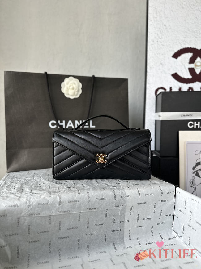 Kitlife Chanel 26X Envelope Bag Black AS6044 10x26x5cm  - 1