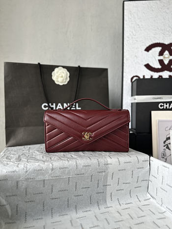 Kitlife Chanel 26X Envelope Bag Burgundy AS6044 10x26x5cm