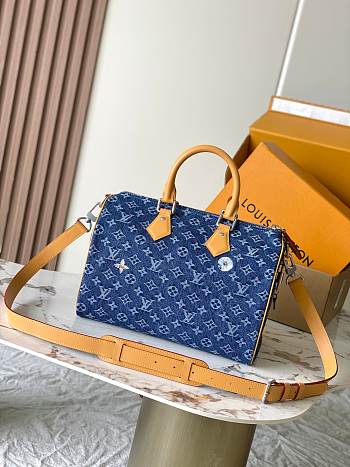 Kitlife Louis Vuitton Speedy 30 Bandoulière Bag Blue M27556 34x22x19cm