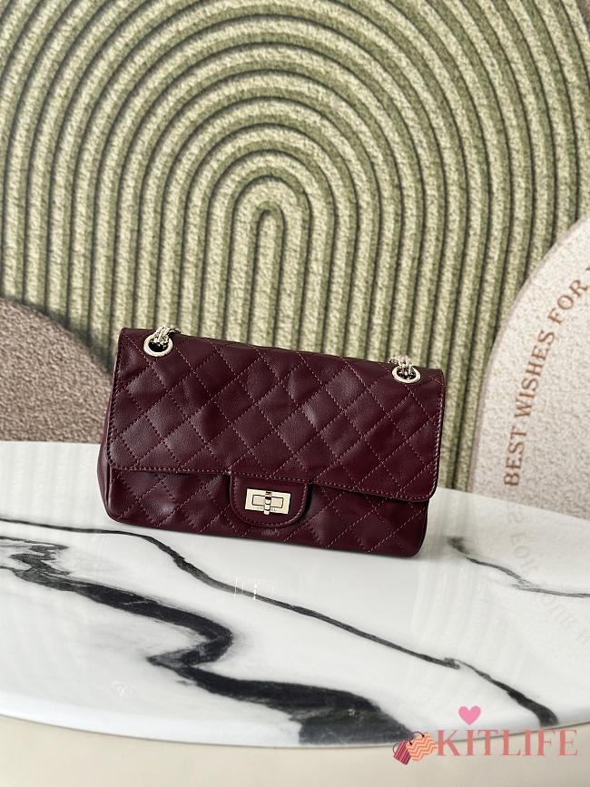 Kitlife Chanel Lambskin Quilted Crush 2.55 Reissue 225 Flap Dark Burgundy 24×16×7.5cm - 1