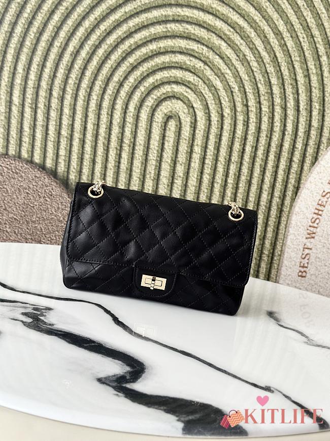 Kitlife Chanel Lambskin Quilted Crush 2.55 Reissue 225 Flap Black 24×16×7.5cm  - 1