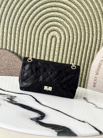 Kitlife Chanel Lambskin Quilted Crush 2.55 Reissue 225 Flap Black 24×16×7.5cm 