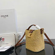 Kitlife Celine Women's Natural Raffia Bucket Bag 101473 13.5x16x10cm - 5