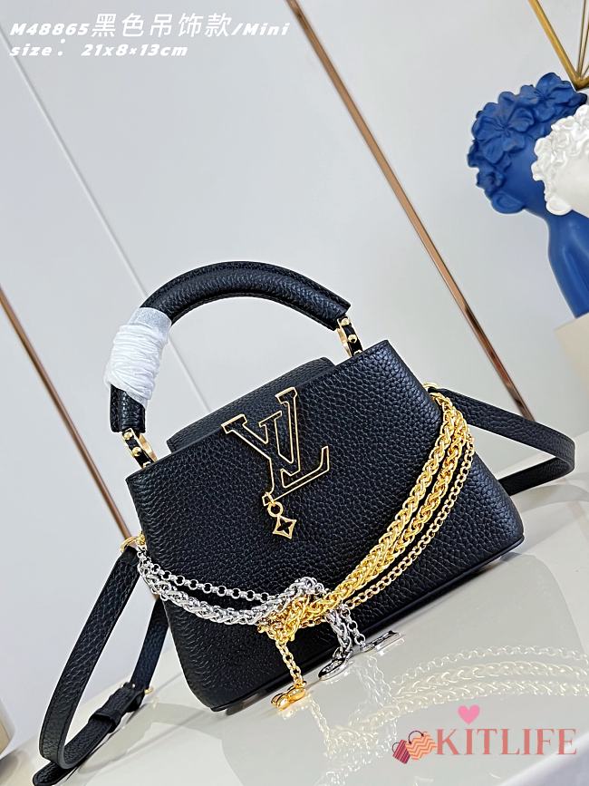Kitlife Louis Vuitton Capucines Mini Bag Black M48865 21x14x8cm - 1