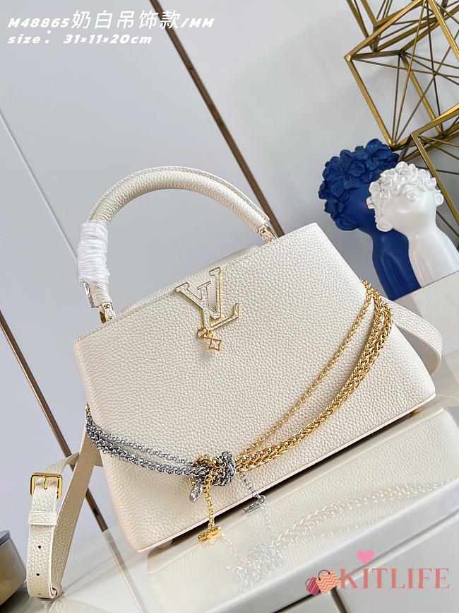 Kitlife Louis Vuitton Capucines BB Bag White M48865 27x19x9cm  - 1