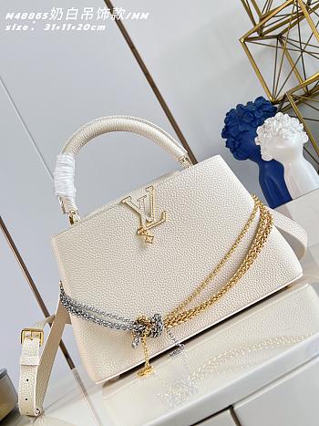 Kitlife Louis Vuitton Capucines BB Bag White M48865 27x19x9cm 