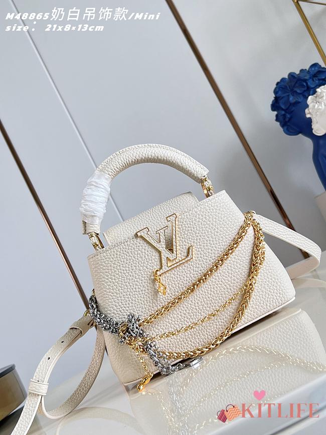 Kitlife Louis Vuitton Capucines Mini Bag White M48865 21x14x8cm  - 1