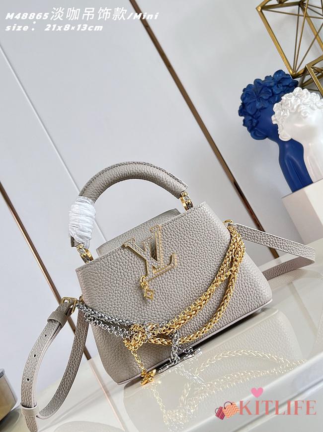Kitlife Louis Vuitton Capucines Mini Bag Grey M48865 21x14x8cm  - 1