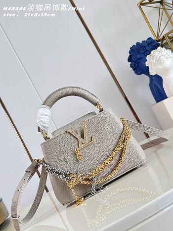 Kitlife Louis Vuitton Capucines Mini Bag Grey M48865 21x14x8cm 