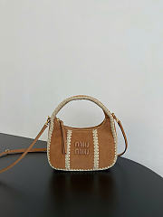 Kitlife Miu Miu Wander Brown Suede Mini Bag 30898B 17x20x6cm - 1