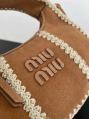Kitlife Miu Miu Wander Brown Suede Mini Bag 30898B 17x20x6cm - 3