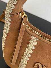 Kitlife Miu Miu Wander Brown Suede Mini Bag 30898B 17x20x6cm - 2