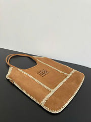 Kitlife Miu Miu Brown Suede Ivy Tote Bag 30899B 35x40cm   - 6
