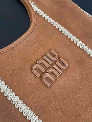 Kitlife Miu Miu Brown Suede Ivy Tote Bag 30899B 35x40cm   - 2
