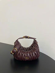 Kitlife Miu Miu Mini Matelassé Tote Bag Burgundy 30203B79 8x8.5x15cm - 1