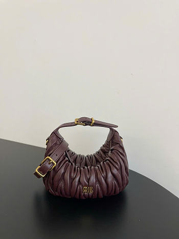 Kitlife Miu Miu Mini Matelassé Tote Bag Burgundy 30203B79 8x8.5x15cm