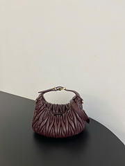 Kitlife Miu Miu Mini Matelassé Tote Bag Burgundy 30203B79 8x8.5x15cm - 5