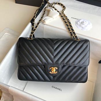 Kitlife Chanel CF Classic V-Series Bag Black 25cm