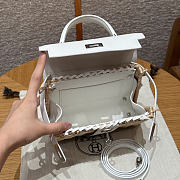 Kitlife Hermes Wicker Swift Picnic Mini Kelly Bag in Natural and White 20x18x12cm  - 6