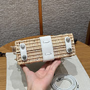 Kitlife Hermes Wicker Swift Picnic Mini Kelly Bag in Natural and White 20x18x12cm  - 2