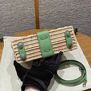 Kitlife Hermes Wicker Swift Picnic Mini Kelly Bag in Natural and Green 20x18x12cm  - 6