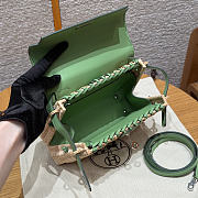 Kitlife Hermes Wicker Swift Picnic Mini Kelly Bag in Natural and Green 20x18x12cm  - 5