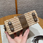 Kitlife Hermes Wicker Swift Picnic Mini Kelly Bag in Natural and Taupe 20x18x12cm  - 4