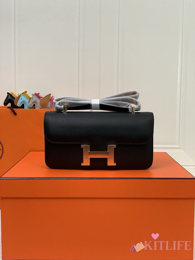 Kitlife Hermes Epsom Constance 1-Elan Bag Black 27x16x6cm - 1